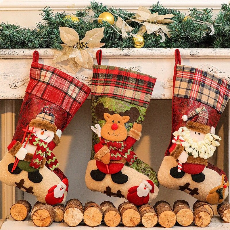 Christmas Stocking Decorations Gift Snowman Socks Children Gift Christmas Tree Pendant Kindergarten Big Gift Bag-Taobao