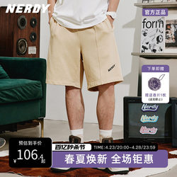 NERDY 2023 Summer Couple Loose Straight Theme LOGO Couple Sports Shorts Half-length Pants Women's Pants