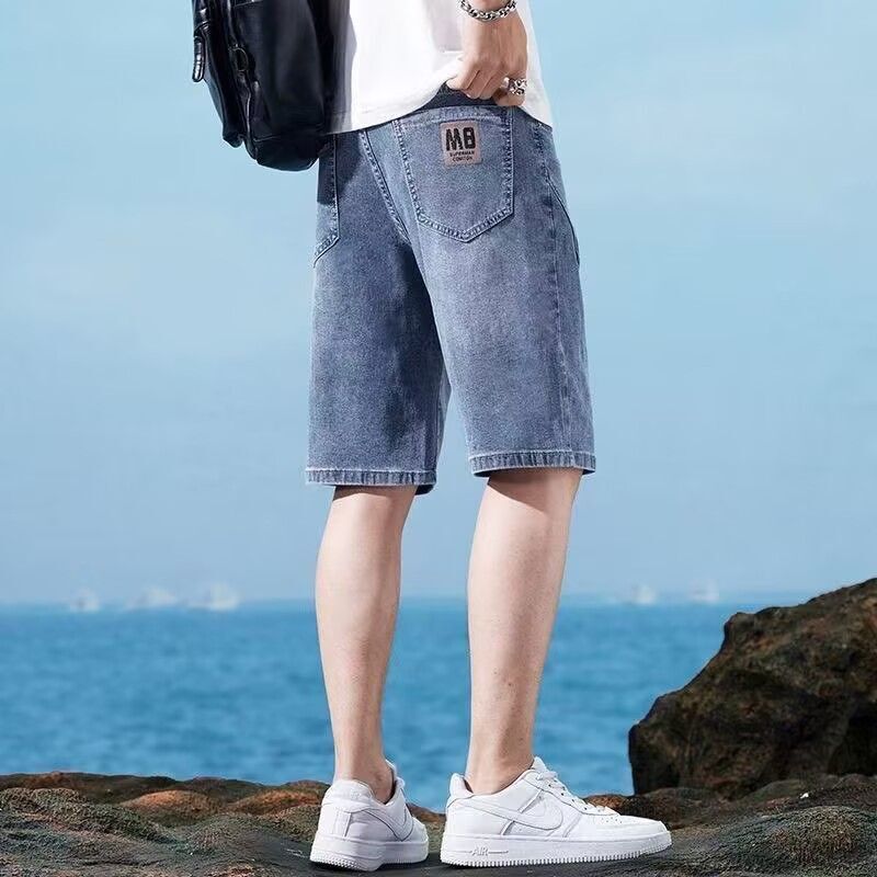 Vintage Denim Shorts for Men 2026 New Summer Thin Straight Loose Mid-Length Pants Trendy Casual Five-Point Shorts