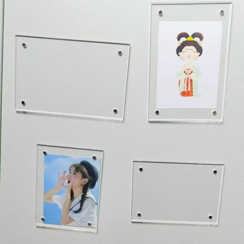 Small Magnetic Photo Frame 3inch Transparent Acrylic with Magnet 4-Inch 5-Inch 6-Inch 7inch 8inch Photo Fridge Magnet Ornament