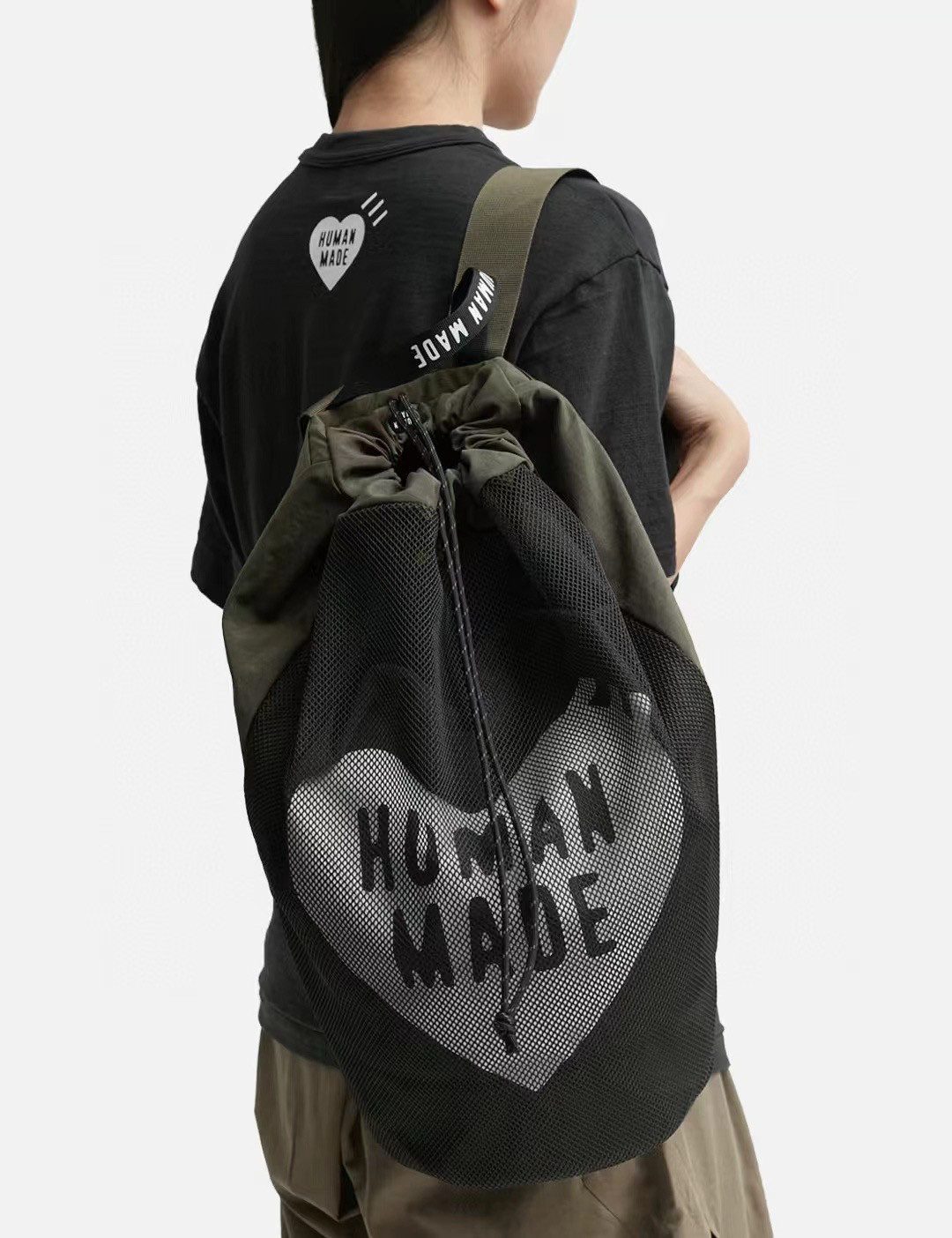 Human made 23ss heart-shaped functional backpack: where fashion