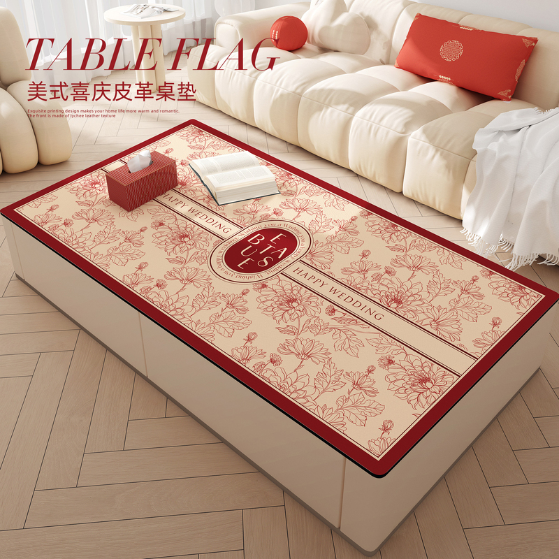 Coffee Table Mat for Wedding Celebrations, Oil-Proof, Waterproof, Washable, Rectangular, Wedding Room Decoration, Coffee Table Tablecloth, Ambiance