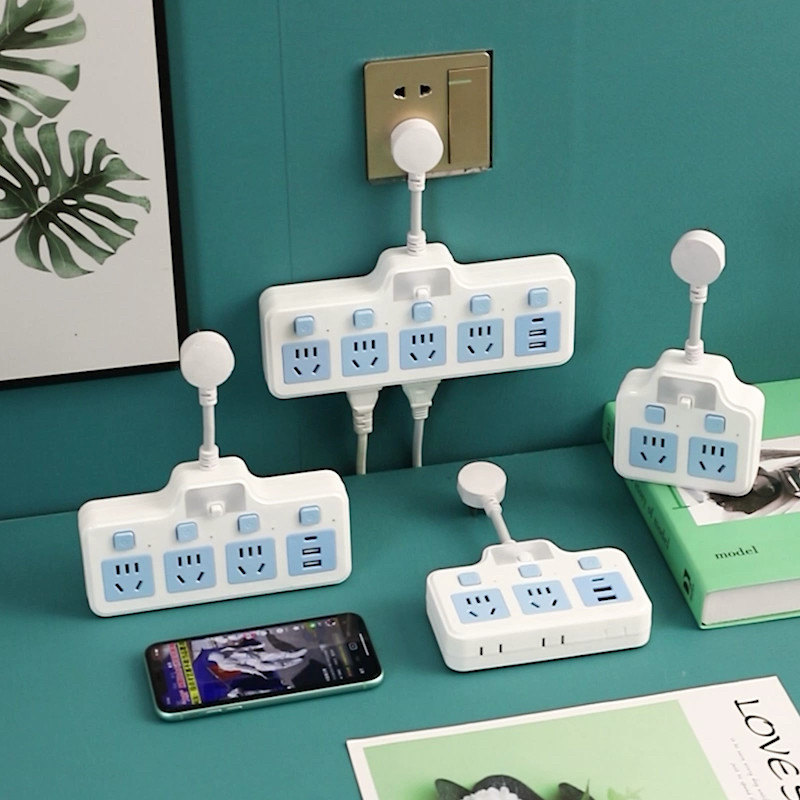 Multi-Functional Socket Adapter with Usb, Pure Copper, for Home Dormitory, Independent Switch, Night Light, Suitable for Apartments and Bedrooms