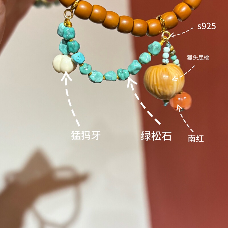 X-1029 Handmade Turquoise Design Double-Ended Half-Chain Pendant, High Aesthetic, Versatile, Cute for Women X-1029 Handmade Turquoise Design Double-Ended Half-Chain Pendant, High Aesthetic, Versatile, Cute for Women