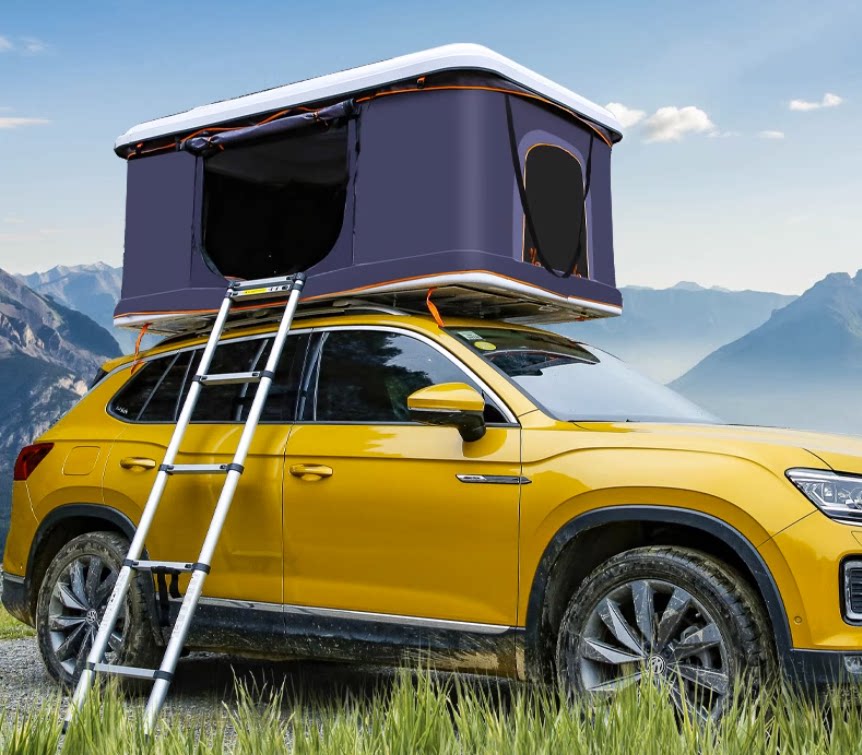 Small Sedan Roof Tent Double Self Driving Cruise Roof Tent Outdoor Folding Hard Shell Roof Telescopic Pole Tent-Taobao