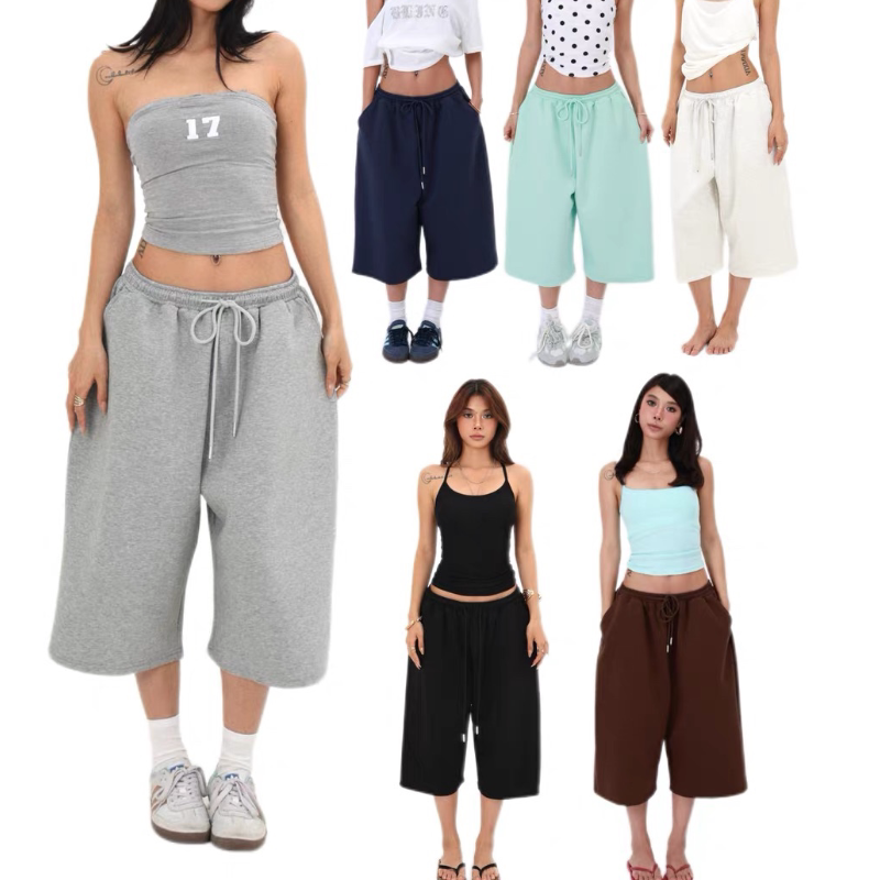American-Style Thin Shorts, Unisex Cropped Pants, Casual Loose Wide-Leg Pants, Mid-Length Pants, Jazz Jzza Trendy Brand Dance Shorts American-Style Thin Shorts, Unisex Cropped Pants, Casual Loose Wide-Leg Pants, Mid-Length Pants, Jazz Jzza Trendy Brand Dance Shorts