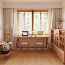 Long table Internet celebrity rectangular office desk home double desk modern minimalist computer table solid wood leg workbench