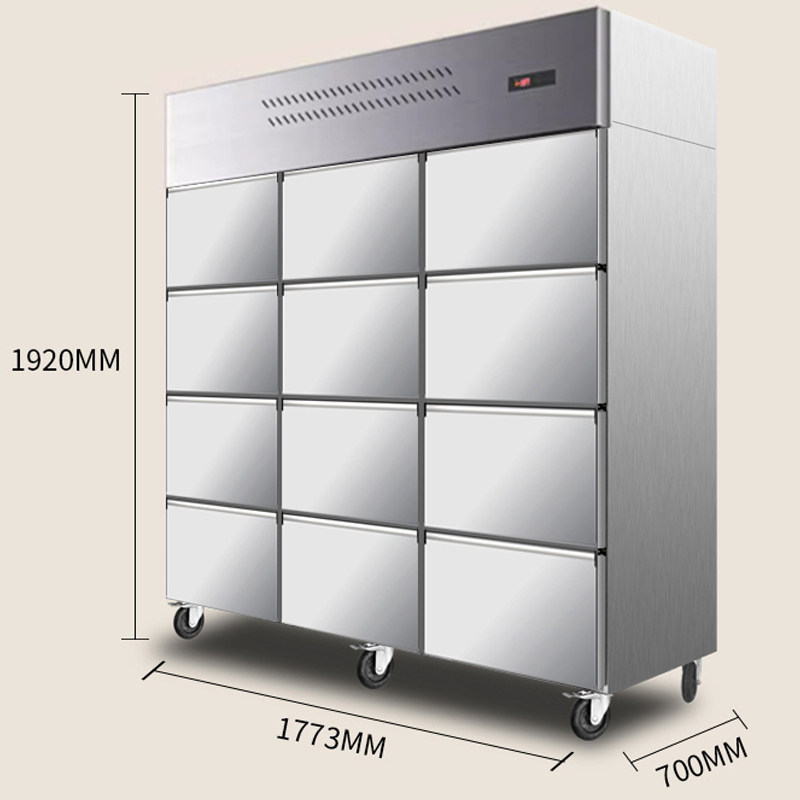 Drawer-Type Freezer, Air-Cooled, Frost-Free, Two-Door, Four-Door, Six-Door Commercial Refrigerator, Vertical Refrigeration and Freezing Cabinet, Fresh-Keeping Cabinet