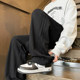 Spring and Autumn Straight-Leg Striped Trendy Brand Long Pants for Men, New White-Gray Loose Casual Sweatpants, High Street Outdoor Sports Pants