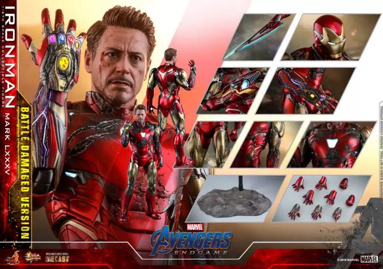 In Stock Hot Toys Ht1/6 Alloy Iron Man Mk85 Battle Damaged Version Tony Stark Mms543D33