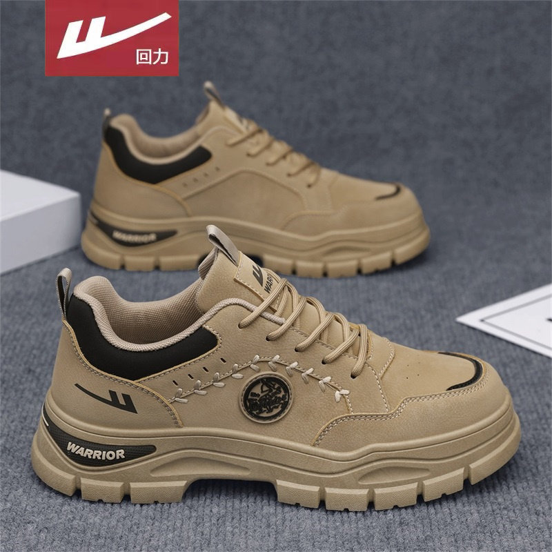 Pull Back Men's Shoes 2025 New Autumn Men's Sports Work Shoes Men's Leather Waterproof Labor Protection Hiking Trendy Shoes