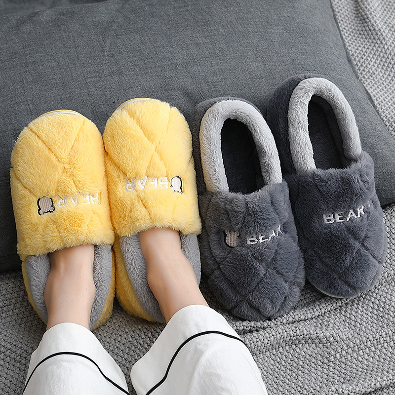 Cotton Slippers Women's Autumn Winter Bag Heel Home Lovers Indoor Anti-Slip Warm Soft Thick Bottom Plush Moon Shoes Man