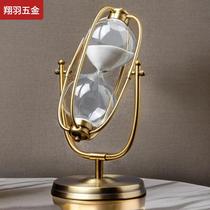 2024 New Golden Classic Rotating Hourglass Timer Home Living Room Book Room Swing Piece Creative Flow Sand Decoration Gift Sand