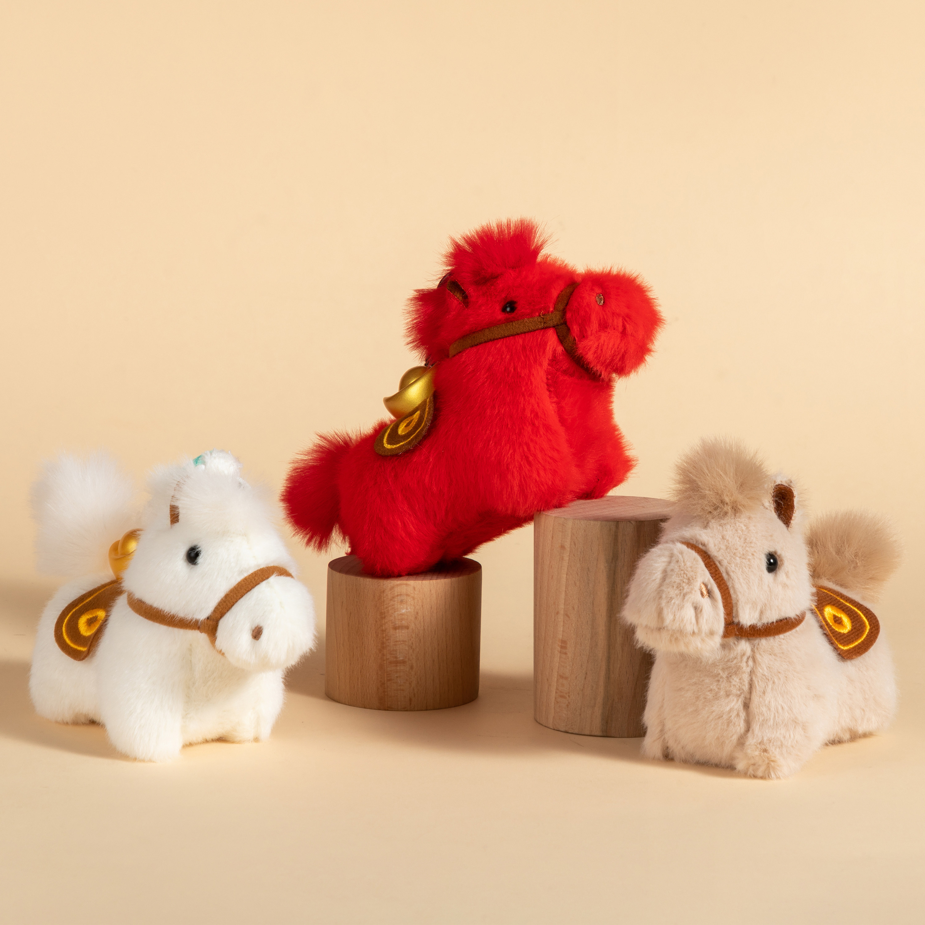 Get Rich Immediately Yuanbao Little Horse Bag Pendant Plush Toy Keychain Pendant Year of the Horse Lucky Charm New Year Gift