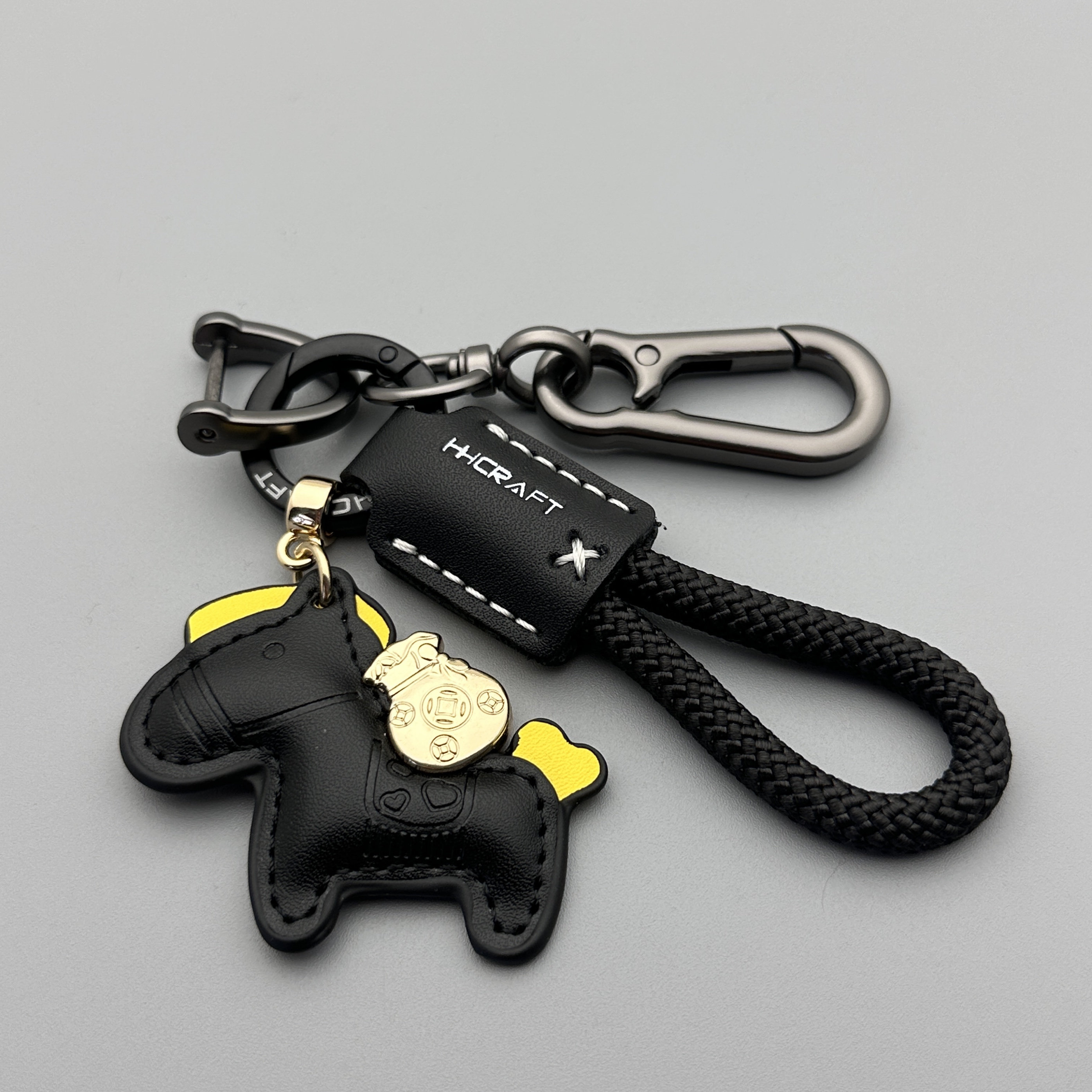 2026 Cartoon Get Rich Soon Keychain Creative Car Key Chain Leather Braided Rope Key Pendant Bag Decoration