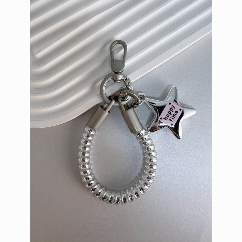 Trendy Colorful Telephone Wire Short Phone Chain, Sturdy Wrist-Style Anti-Loss Key and Phone Universal Lanyard