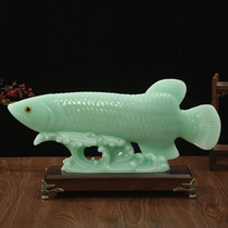 Jade arowana ornaments to attract wealth office furnishings living room TV wine cabinet entrance hall decoration opening gifts