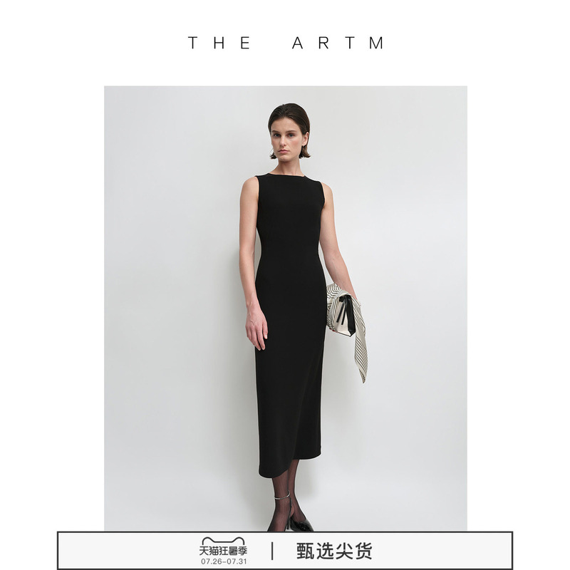 [Rachel Dress] the Artm Triacetate Stretch Black Dress, Waist-Cinching and Hip-Hugging Dress, New Summer Little Black Dress