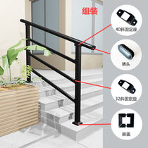 Stairway armrest guard rail railing iron art stainless steel rural self-built room outdoor duplex entry triple crossbar 