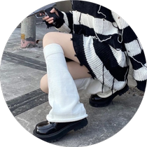 White Lolita Spicy Girl Knitted Knitting Knitting Sleeve Sleeve Y2k Subcultural System JK College Wind Socks