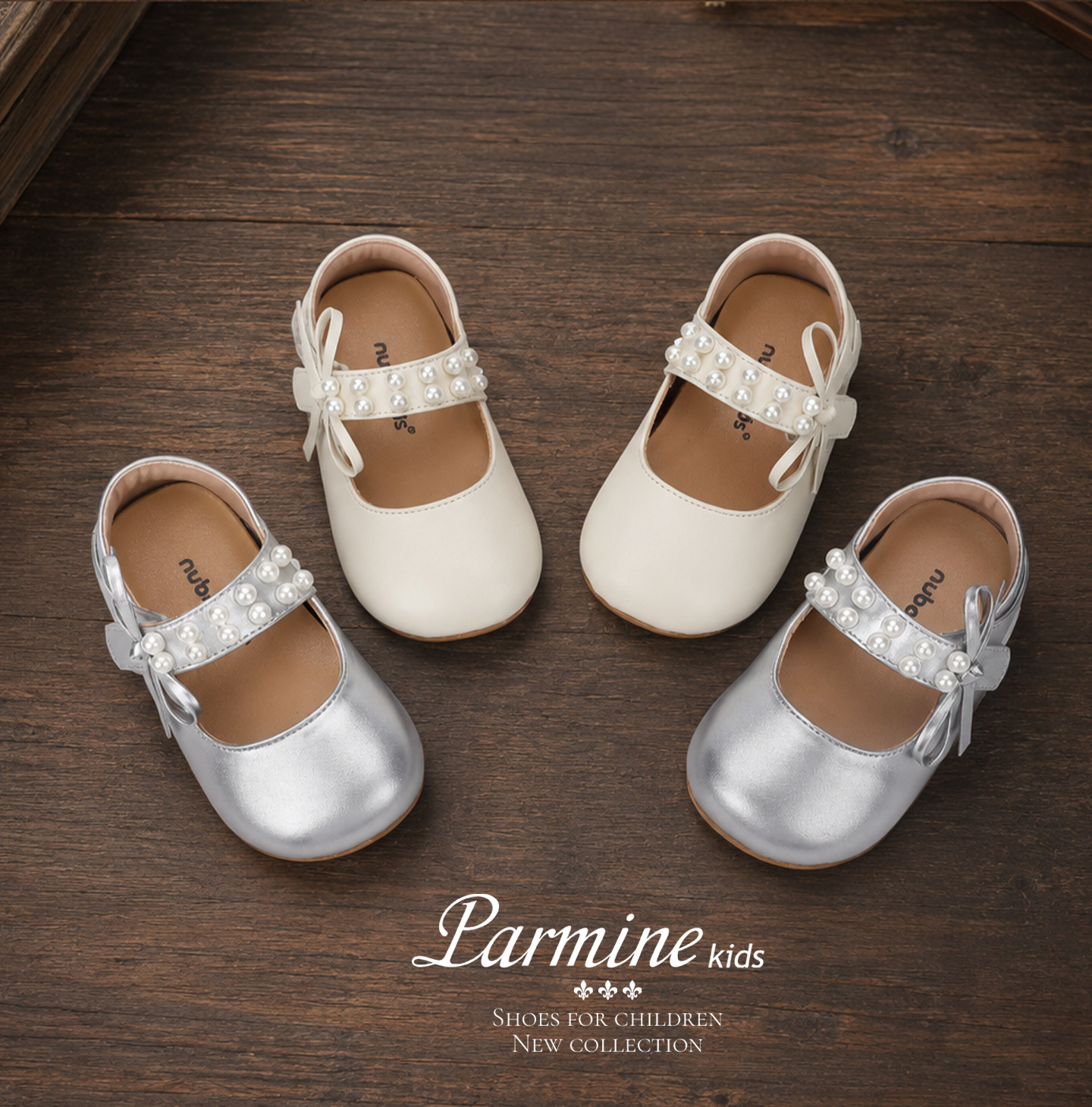 Genuine Leather Girls' Leather Shoes, Stylish New Spring and Autumn Models, Simple Indoor Pearl Princess Shoes for Kindergarten Toddlers — 8