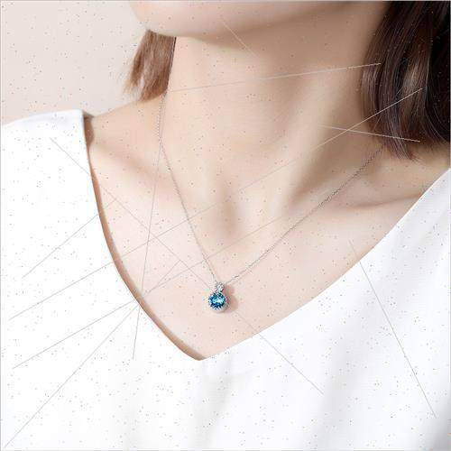 s925 silvernecklacefemalesimplecollarbonechainoceanhe