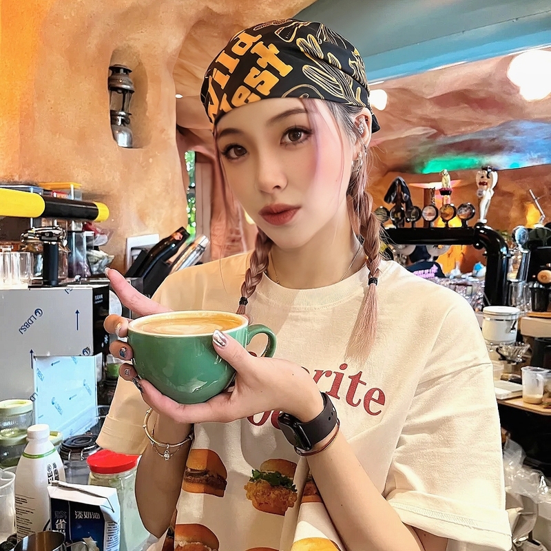 American Retro Sweet-Cool Y2K Spicy Girl Style Headscarf for Women, Street Dance Motorcycle Accessories, Square Scarf, Hairband