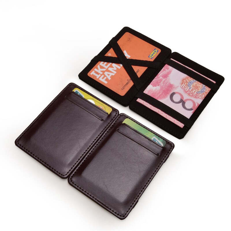 Flip Pu Magic Wallet Business Card Holder Dollar Bill Holder Large Capacity Men's Wallet Id Holder Credit Card Holder