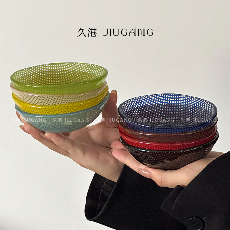 Creative ins Style Stained Glass Bowl for Home Use, Dopamine Tableware, Fruit Salad Bowl, Dessert Sugar Water Bowl, Eating Bowl