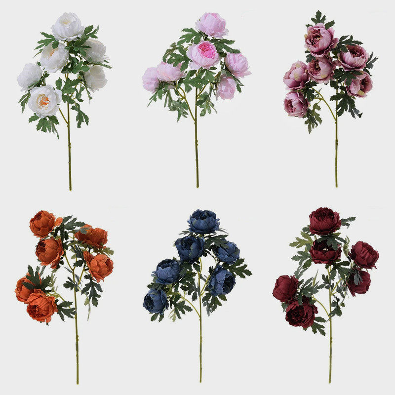 6 branches Peony flower simulation flower flower living room fitting flower bouquet home dining table decoration flower silk flower flower flower flower flower flower