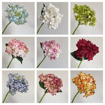 Short branch 2-leaf hydrangea simulation bouquet fake flower living room table decoration wedding hand bouquet TV cabinet decorative flower