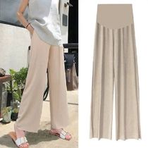 Summer pregnant women wear ice silk pants wide leg pants thi