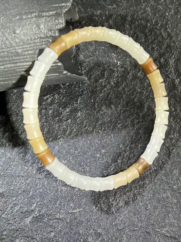Original Artistic 6*6mm Hetian Jade Gradual Gradient Bracelet Y260305087