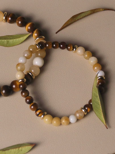 Aura Strings 珈奈 虎眼石黄玉和田玉手串情侣款转运配饰礼物