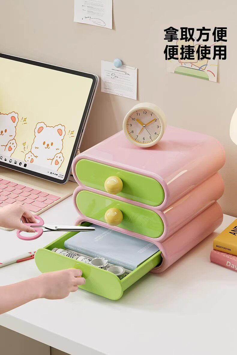 Органайзер для косметики с выдвижными ящиками настольная многоярусная система хранения