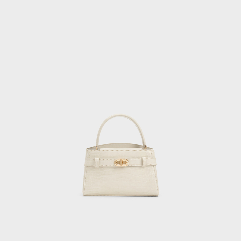 Charles&Keith Summer Women's Bag Ck2-50270880-1 Crocodile Pattern Hand-Held Kelly Bag Crossbody Bag for Women Charles&Keith Summer Women's Bag Ck2-50270880-1 Crocodile Pattern Hand-Held Kelly Bag Crossbody Bag for Women
