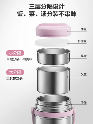 Термос, ланч-бокс, портативная сверхдлинная вместительная и большая термическая бочка для школьников из нержавеющей стали