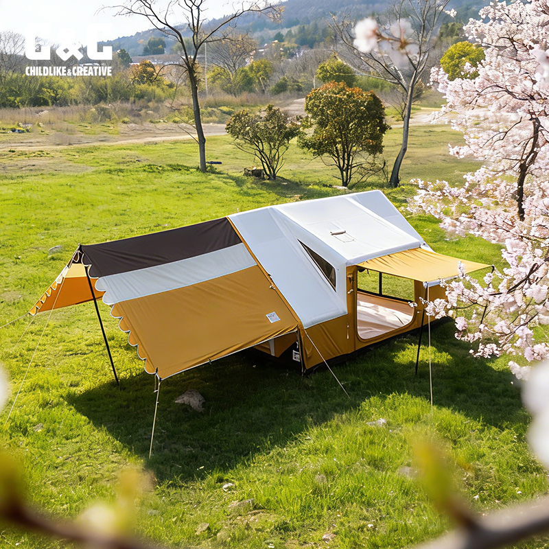 Cc Outdoor Retro Striped T/C Cotton Tarpaulin Outdoor Camping Sunshade and Rainproof Tarpaulin