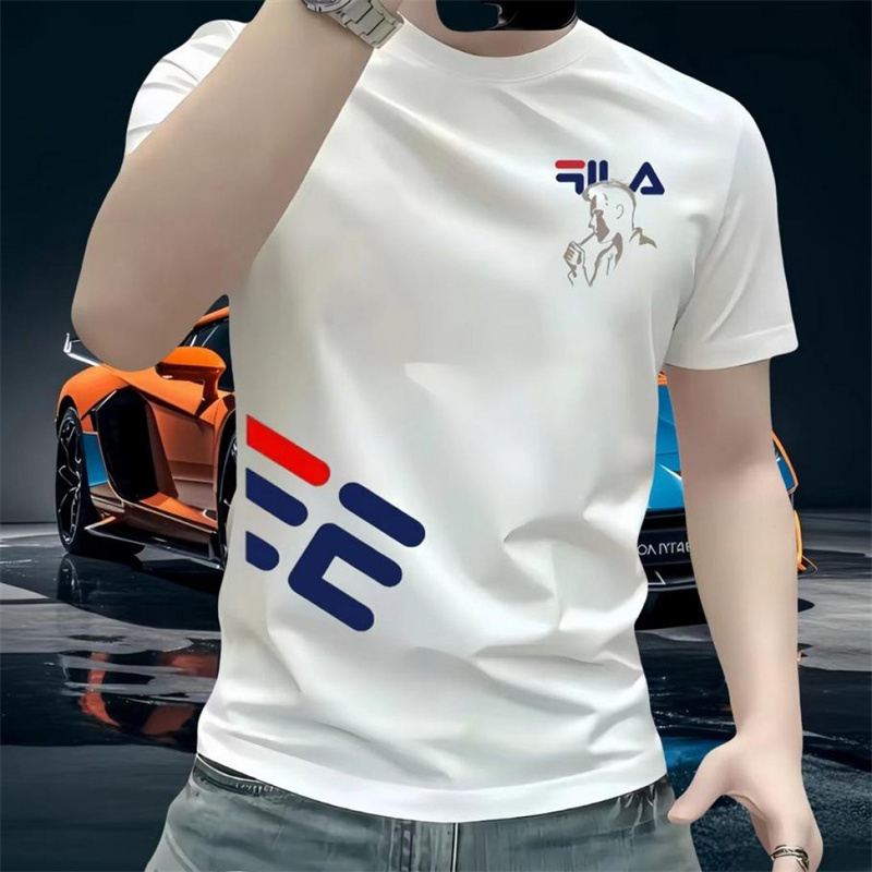 High-End American Trendy Brand Short-Sleeved T-Shirt for Men, Popular Casual Half-Sleeve Round-Neck T-Shirt with Trendy Print, Men's Clothing