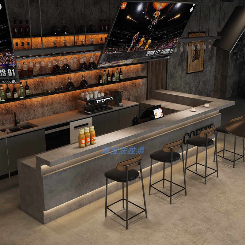 Bar, Cafe, Bar Counter, Ktv, Gym, Restaurant, Cash Register, Guesthouse Front Desk, Yoga Reception Desk, Industrial Style