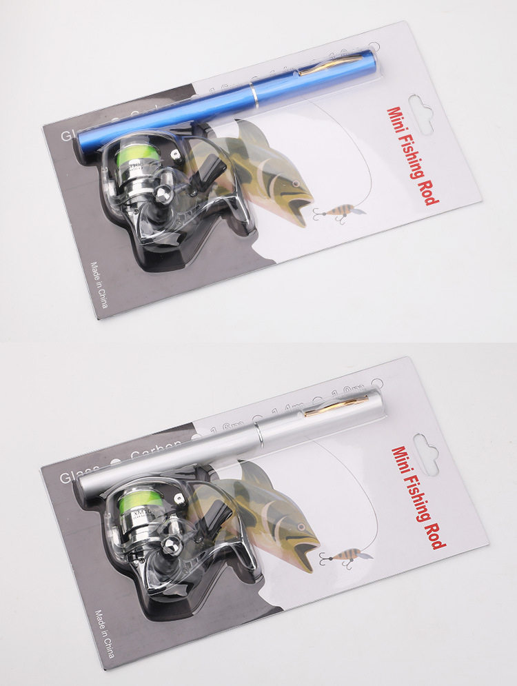 Море удочкой 1米新款钢笔钓鱼竿配xm100迷你金属纺车轮跨境爆款亚马h4