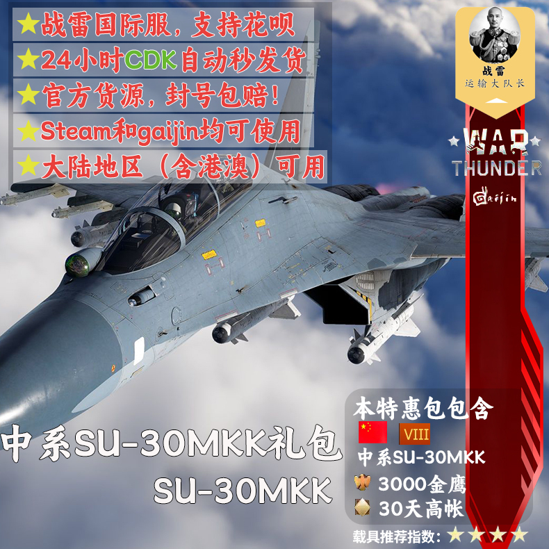 War Thunder Chinese Series Su30Mkk Su-30 Flanker Gift Pack War Thunder Chinese Series Su30Mkk Su-30 Flanker Gift Pack