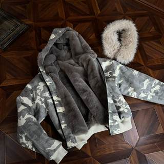 Oclin multi-shaped mountain carving camouflage old scratch craft winddicht superschwer kältebeständig abnehmbarer pelzkragen aus nerz