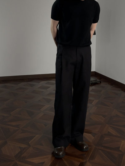 Oclin 70% High-End Linen A-Line Trousers with Three-Dimensional Pleated Tailoring, Fully Hemmed Lining, New Luxury Style