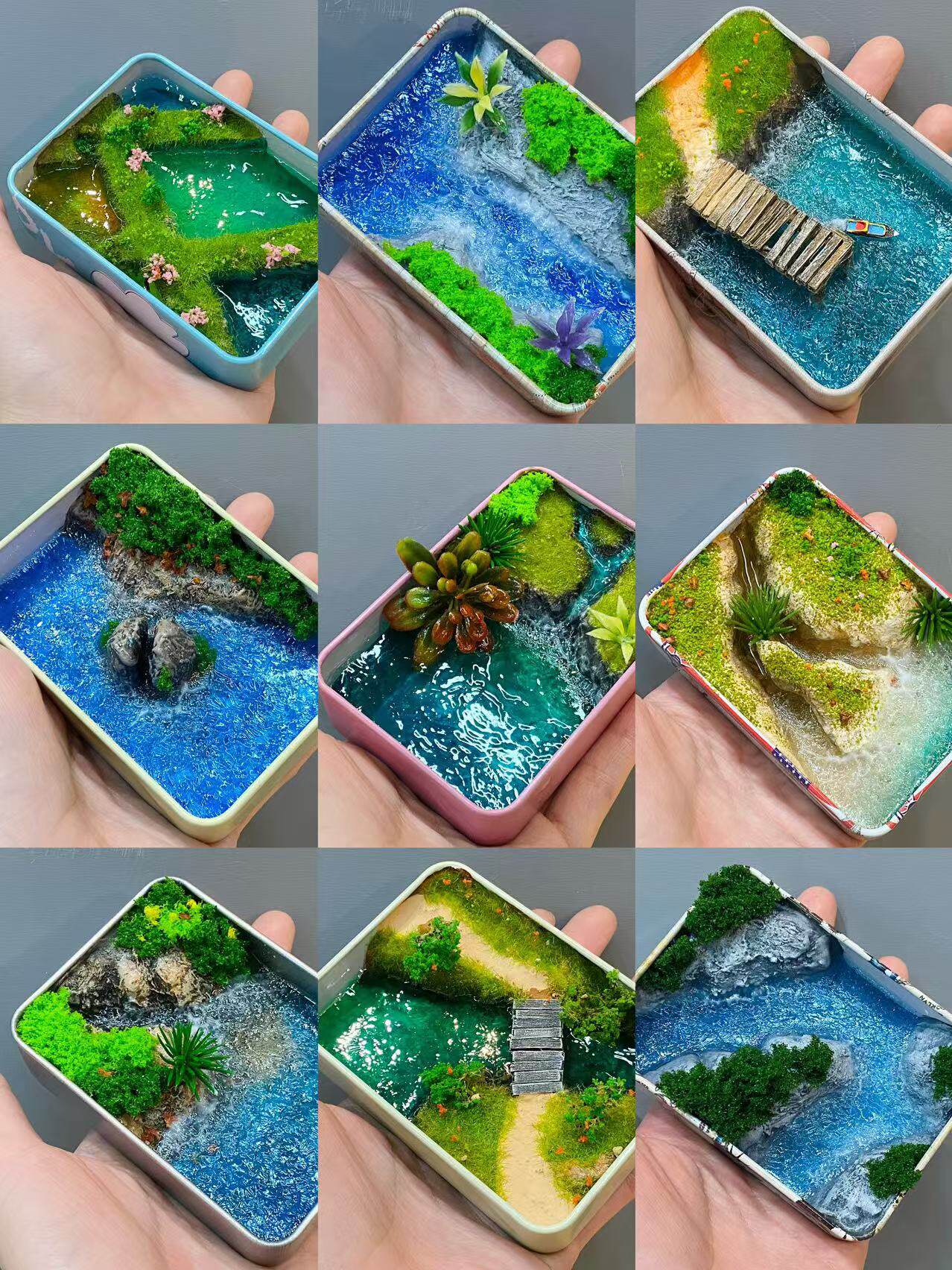 3D модель члена маятник  铁盒模型diy材料包零基础视频教学制作岛礁海洋鲸鱼手工微缩景观