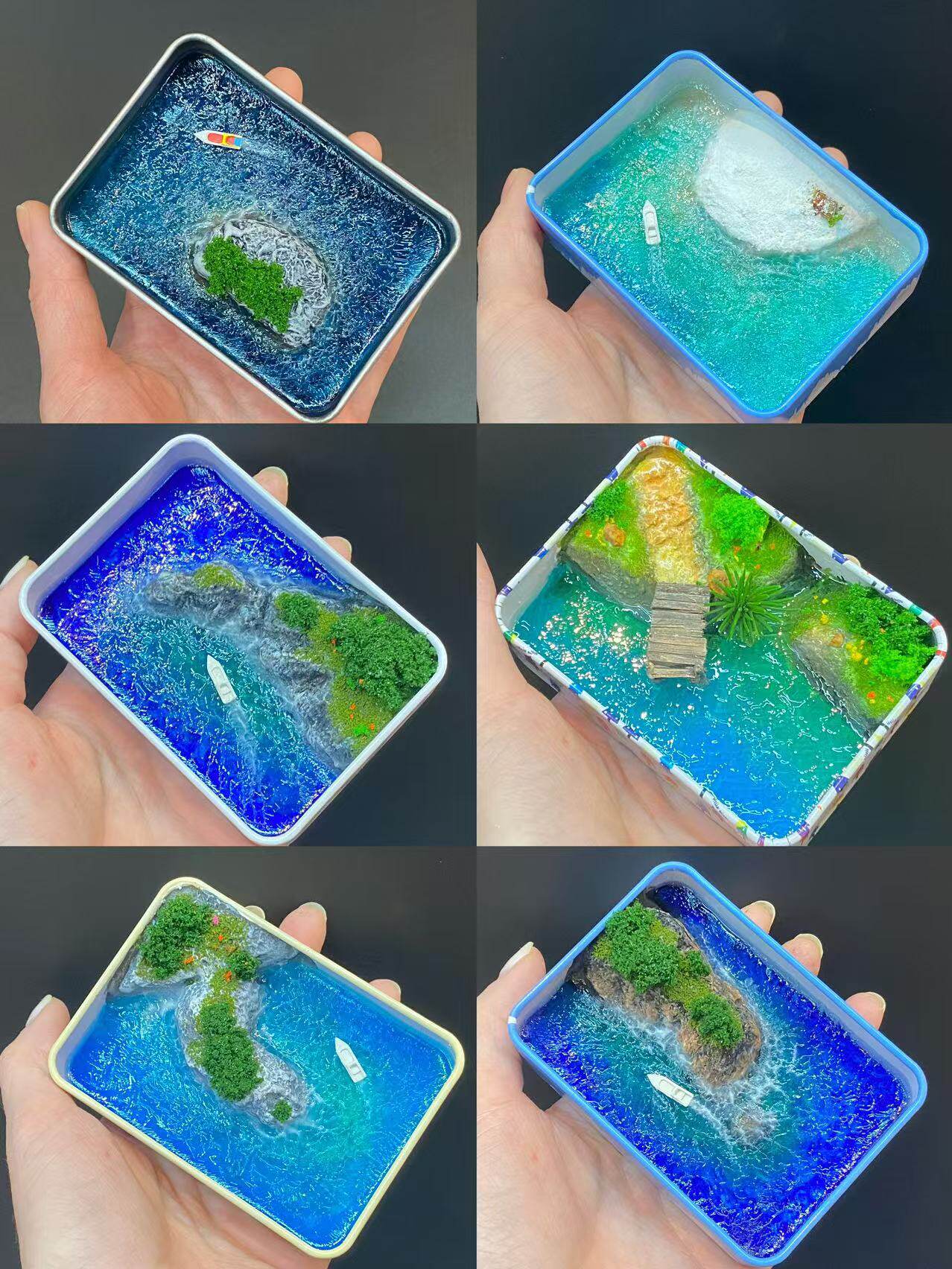 3D модель члена маятник  铁盒模型diy材料包零基础视频教学制作岛礁海洋鲸鱼手工微缩景观