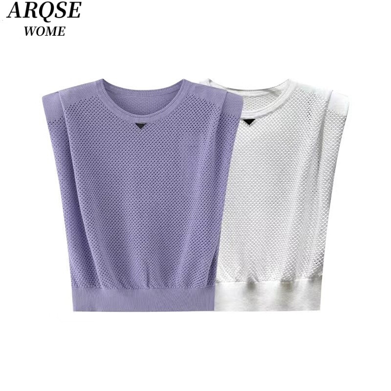Ainoswangjing Official Flagship Store 2025 Summer New Fashion Hollow-Out Sleeveless Knit Top for Women 8163 Ainoswangjing Official Flagship Store 2025 Summer New Fashion Hollow-Out Sleeveless Knit Top for Women 8163