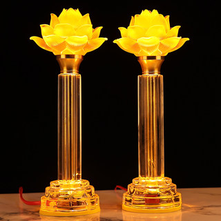Lotus lamp plugged into the crystal guanyin bodhisattva in front of the buddha for home use