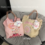 Японский тканевый мешок, нейлоновый шоппер, сумка на одно плечо, с вышивкой