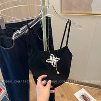 Beautiful sexy printed beautiful back small camisole womens 2024 summer new style hot girl fashionable inner tube top